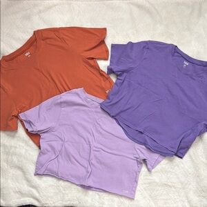 3 DSG Kids Shirts in Orange, Purple, and Lavender